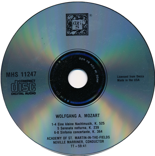 Wolfgang Amadeus Mozart - The Academy Of St. Martin-in-the-Fields / Sir Neville Marriner - Eine Kleine Nachtmusik (CD) (Near Mint (NM or M-)) - Image 3