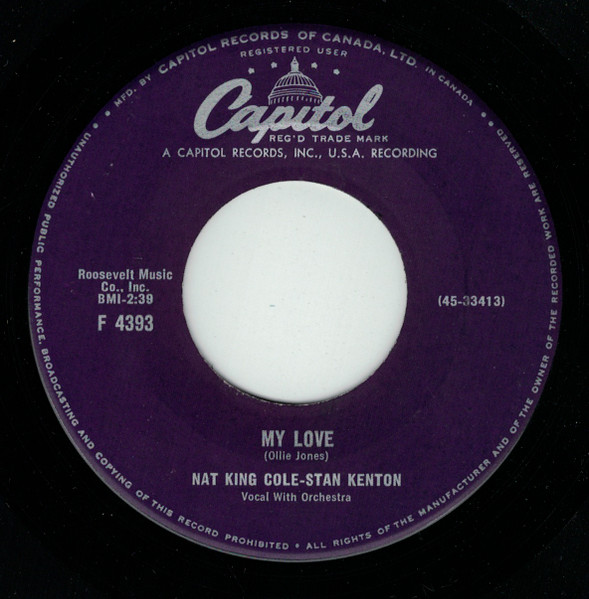 Nat King Cole - Stan Kenton - My Love / Steady (7", Single) (Very Good Plus (VG+)) - Image 2