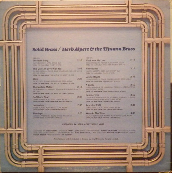 Herb Alpert & The Tijuana Brass - Solid Brass - Greatest Hits (LP, Comp) (Very Good Plus (VG+)) - Image 2