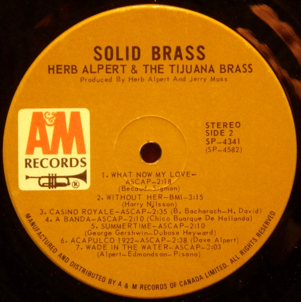 Herb Alpert & The Tijuana Brass - Solid Brass - Greatest Hits (LP, Comp) (Very Good Plus (VG+)) - Image 4