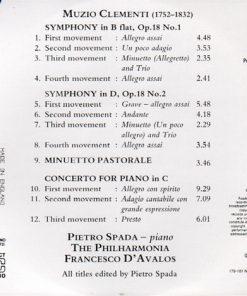 Alternative view of Muzio Clementi, Pietro Spada, Philharmonia Orchestra, Francesco D'Avalos - 2 Symphonies Op. 18 / Minuetto Pastorale / Piano Concerto (Volume 1) (CD, RE) (Near Mint (NM or M-))
