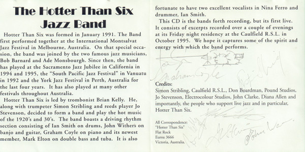 Hotter Than Six - "Live" (CD, Album) (Near Mint (NM or M-)) - Image 4
