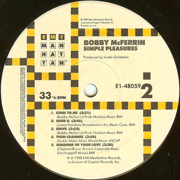 Bobby McFerrin - Simple Pleasures (LP, Album, Spe) (Mint (M)) - Image 4