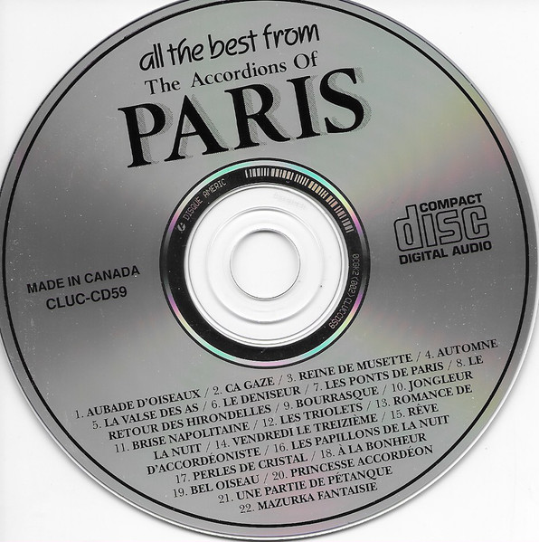 Unknown Artist - All The Best From The Accordions Of Paris (CD) (Near Mint (NM or M-)) - Image 2