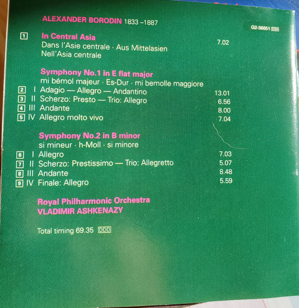Alexander Borodin, Vladimir Ashkenazy, Royal Philharmonic Orchestra - Symphonies 1 & 2 / In the Steppes of Central Asia = Eine Steppenskizze aus Mittelasien (CD) (Near Mint (NM or M-)) - Image 4