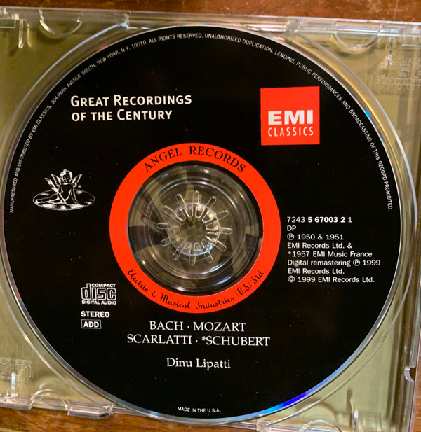 Johann Sebastian Bach . Wolfgang Amadeus Mozart . Domenico Scarlatti . Franz Schubert - Dinu Lipatti - Bach • Mozart • Scarlatti • Schubert - Lipatti (CD, Comp, Mono, RM) (Near Mint (NM or M-)) - Image 3