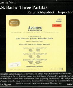 Johann Sebastian Bach - Ralph Kirkpatrick - Three Partitas (CD, Comp) (Near Mint (NM or M-))