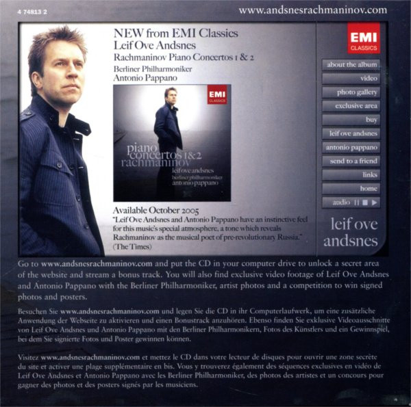 Sergei Vasilyevich Rachmaninoff - Leif Ove Andsnes, Berliner Philharmoniker, Antonio Pappano - Piano Concertos 1 & 2 (CD, Album) (Near Mint (NM or M-)) - Image 2