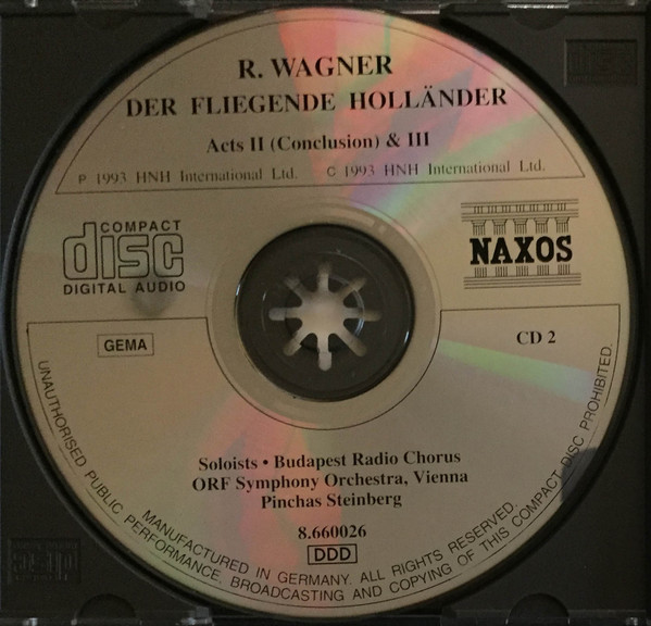 Richard Wagner - Magyar Rádió És Televízió Énekkara / ORF Symphonieorchester / Pinchas Steinberg - Der Fliegende Holländer (2xCD) (Near Mint (NM or M-)) - Image 3