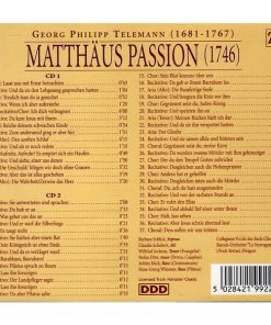 Alternative view of Georg Philipp Telemann - Barbara Schlick • Claudia Schubert • Wilfried Jochens • Stefan Dörr (2) • Achim Rück • Hans-Georg Wimmer • La Stravaganza Köln • Ulrich Stötzel - Matthäus Passion (2xCD, Album, RE) (Near Mint (NM or M-))