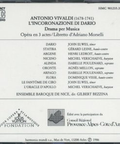 Alternative view of Antonio Vivaldi - John Elwes  . Henri Ledroit  . Gérard Lesne  . Michel Verschaeve  . Isabelle Poulenard  . Agnès Mellon  . Dominique Visse  . Ensemble Baroque De Nice  . Gilbert Bezzina - L' Incoronazione Di Dario (3xCD, Album) (Near Mint (NM or M-))