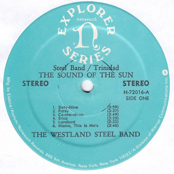 The Westland Steel Band - The Sound Of The Sun (Steel Band / Trinidad) (LP, Album, RP) (Mint (M)) - Image 3