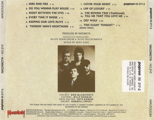 Nazareth (2) - No Jive (CD, Album) (Near Mint (NM or M-)) - Image 2