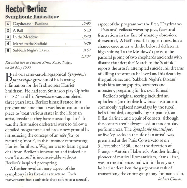 Hector Berlioz - BBC Symphony Orchestra Conducted By Andrew Davis - Symphonie Fantastique (CD, PDO) (Near Mint (NM or M-)) - Image 2