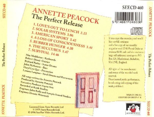 Annette Peacock - The Perfect Release (CD, Album, RE) (Near Mint (NM or M-)) - Image 2