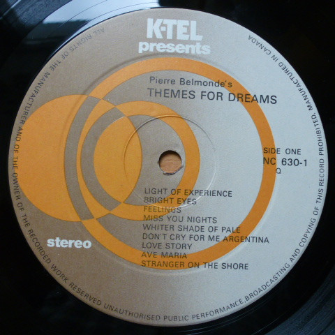 Pierre Belmonde - Themes For Dreams - The Magic Sound Of Panpipes (LP) (Mint (M)) - Image 3