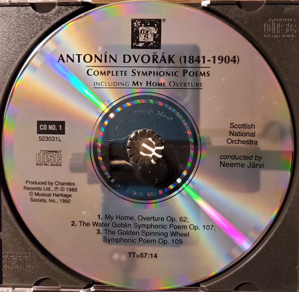 Antonín Dvořák, Royal Scottish National Orchestra, Neeme Järvi - Complete Symphonic Poems Including My Home Overture (CD, RE) (Near Mint (NM or M-)) - Image 3