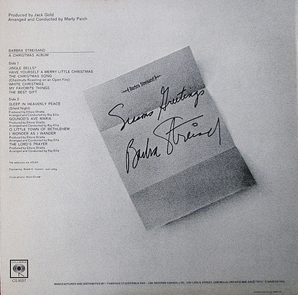 Barbra Streisand - A Christmas Album (LP, Album, RE) (Mint (M)) - Image 2