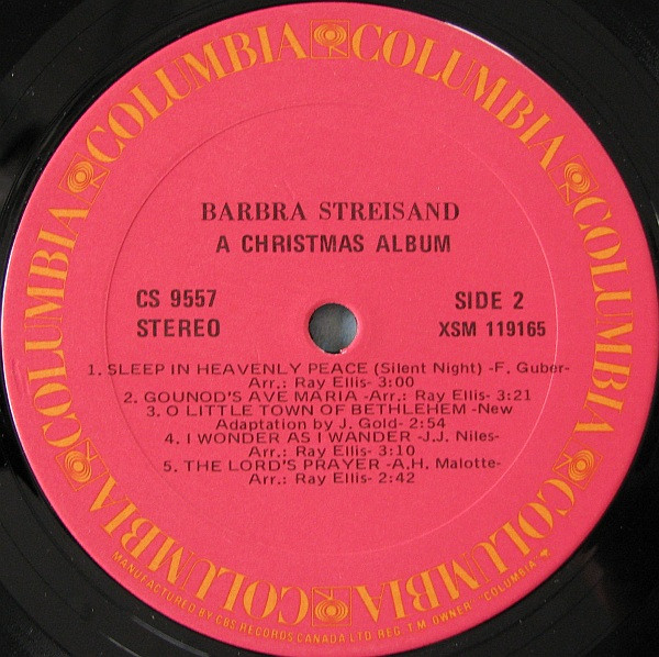 Barbra Streisand - A Christmas Album (LP, Album, RE) (Mint (M)) - Image 4