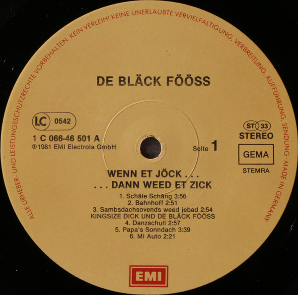 Bläck Fööss - Wenn Et Jöck... Dann Weed Et Zick (LP, Gat) (Mint (M)) - Image 3