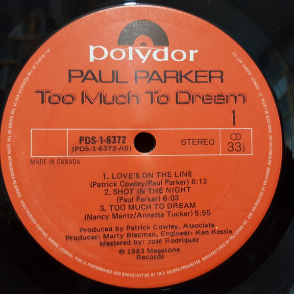 Paul Parker - Too Much To Dream (LP, Album) (Mint (M)) - Image 3