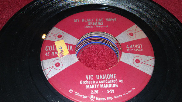 Vic Damone - A New Romance In Old Roma (7", Single) (Very Good Plus (VG+)) - Image 2