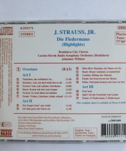 Alternative view of Johann Strauss Jr., Gabriele Fontana / Josef Hopferwieser / John Dickie / Brigitta Karwautz / Rohangiz Yachmi / Andrea Martin (2) / Alfred Werner / Bratislava City Choir / Slovak Radio Symphony Orchestra / Johannes Wildner - Die Fledermaus (Highlights) (CD) (Near Mint (NM or M-))