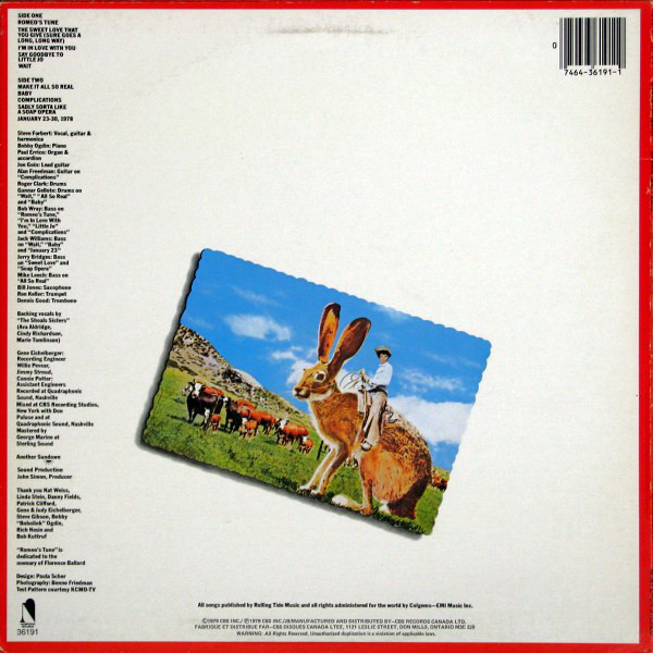 Steve Forbert - Jackrabbit Slim (LP, Album) (Mint (M)) - Image 2