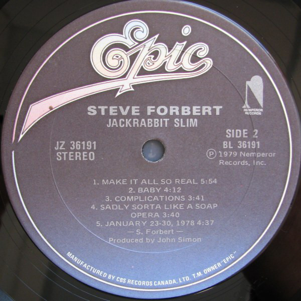Steve Forbert - Jackrabbit Slim (LP, Album) (Mint (M)) - Image 4