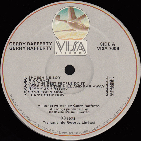 Gerry Rafferty - Gerry Rafferty (LP, Comp, RE) (Mint (M)) - Image 3