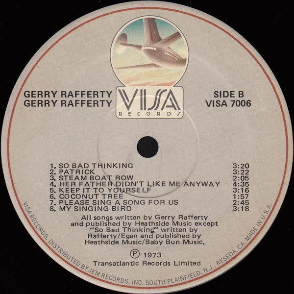 Gerry Rafferty - Gerry Rafferty (LP, Comp, RE) (Mint (M)) - Image 4