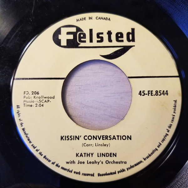 Kathy Linden - Just A Sandy Haired Boy Called Sandy / Kissin' Conversation (7") (Very Good (VG)) - Image 2