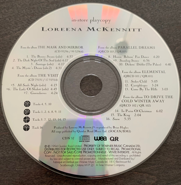 Loreena McKennitt - In-store Playcopy (CD, Comp, Promo, Smplr) (Near Mint (NM or M-)) - Image 3