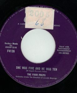 Alternative view of The Four Preps - She Was Five And He Was Ten / The Riddle Of Love (7", Single) (Very Good Plus (VG+))