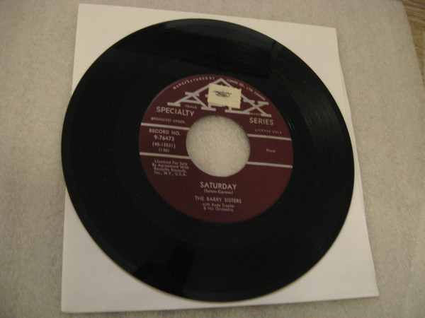 The Barry Sisters - Yes My Darling Daughter / Saturday (7", Single) (Near Mint (NM or M-)) - Image 2