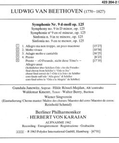 Ludwig van Beethoven – Herbert von Karajan, Berliner Philharmoniker, Gundula Janowitz, Hilde Rössel-Majdan, Waldemar Kmentt, Walter Berry, Wiener Singverein - Symphonie Nr. 9 (CD, Album, RE, RM, RP) (Near Mint (NM or M-)) - Image 5