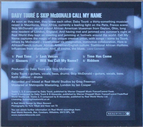 Daby Touré & Skip McDonald - Call My Name (CD, MiniAlbum) (Near Mint (NM or M-)) - Image 3