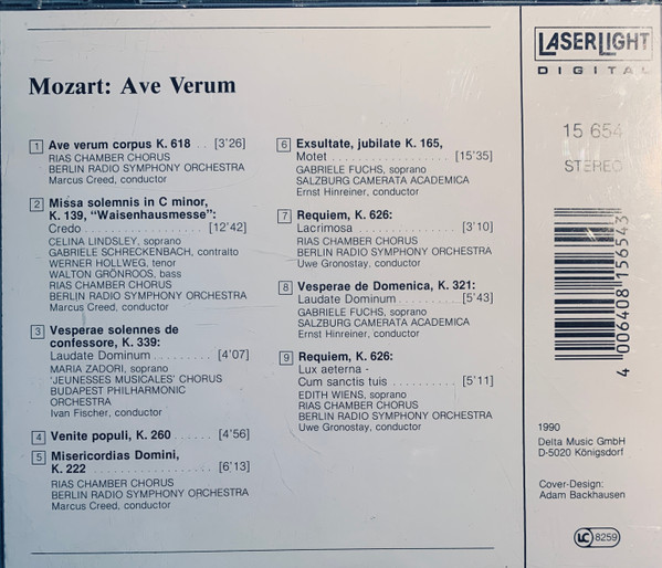 Wolfgang Amadeus Mozart - Ave Verum Highlights (CD, Album) (Near Mint (NM or M-)) - Image 2