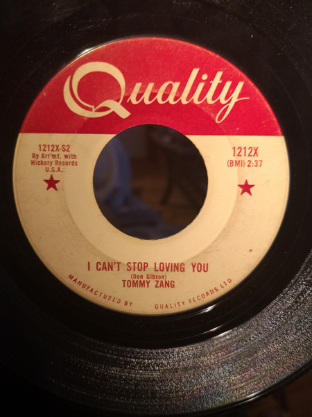 Tommy Zang - I Can't Stop Loving You / Truly, Truly (7", Single) (Very Good Plus (VG+))