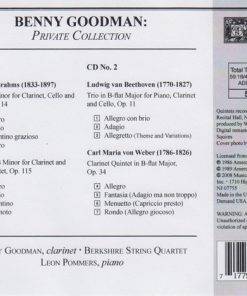 Alternative view of Benny Goodman • Ludwig van Beethoven, Johannes Brahms & Carl Maria von Weber / Berkshire String Quartet • Leon Pommers - Private Collection (2xCD, Comp, Mono, Club, RM) (Near Mint (NM or M-))