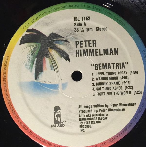Peter Himmelman - Gematria (LP, Album) (Mint (M)) - Image 3