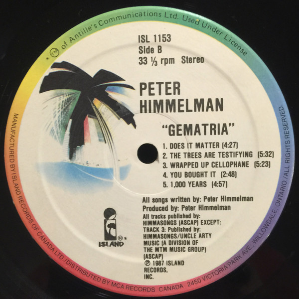 Peter Himmelman - Gematria (LP, Album) (Mint (M)) - Image 4