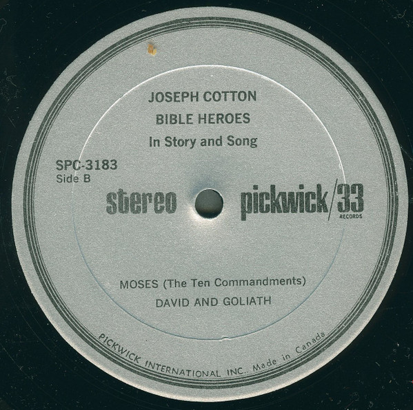 Joseph Cotten - Bible Heroes In Story And Song (LP) (Mint (M)) - Image 4