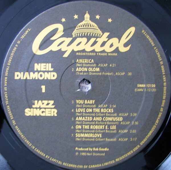 Neil Diamond - The Jazz Singer (Original Songs From The Motion Picture) (LP, Album, Gat) (Mint (M)) - Image 4