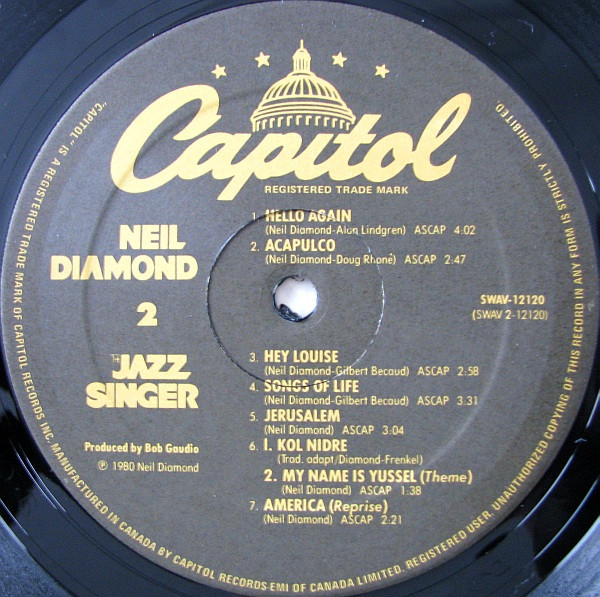 Neil Diamond - The Jazz Singer (Original Songs From The Motion Picture) (LP, Album, Gat) (Mint (M)) - Image 5