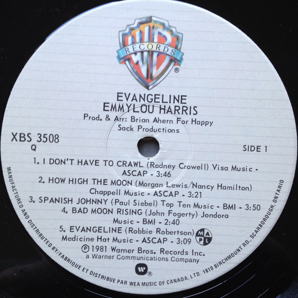 Emmylou Harris - Evangeline (LP, Album) (Mint (M)) - Image 3