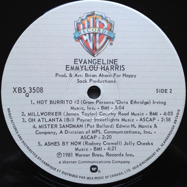 Emmylou Harris - Evangeline (LP, Album) (Mint (M)) - Image 4
