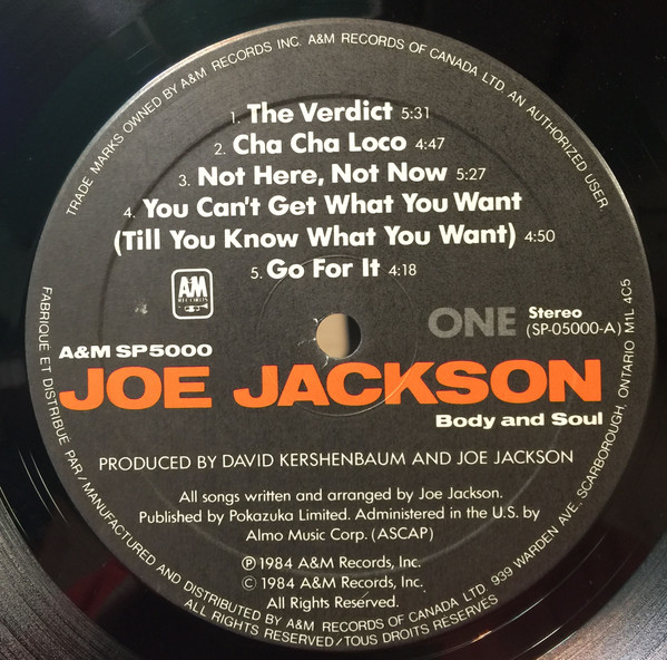 Joe Jackson - Body And Soul (LP, Album) (Mint (M)) - Image 3