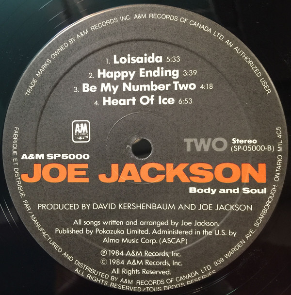 Joe Jackson - Body And Soul (LP, Album) (Mint (M)) - Image 4