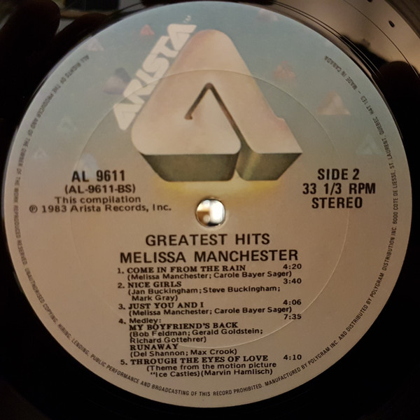 Melissa Manchester - Greatest Hits (LP, Comp) (Mint (M)) - Image 3